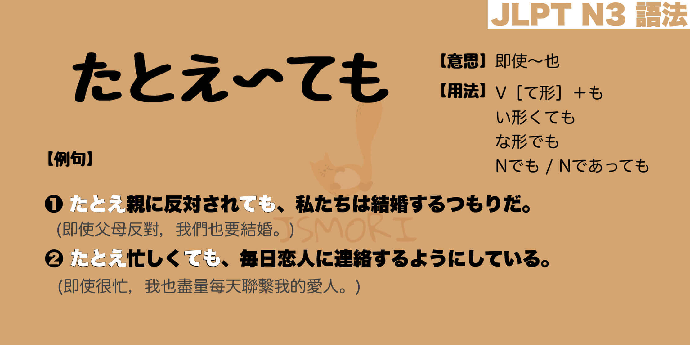 【N3 文法】たとえ〜ても（意思・用法・例句）