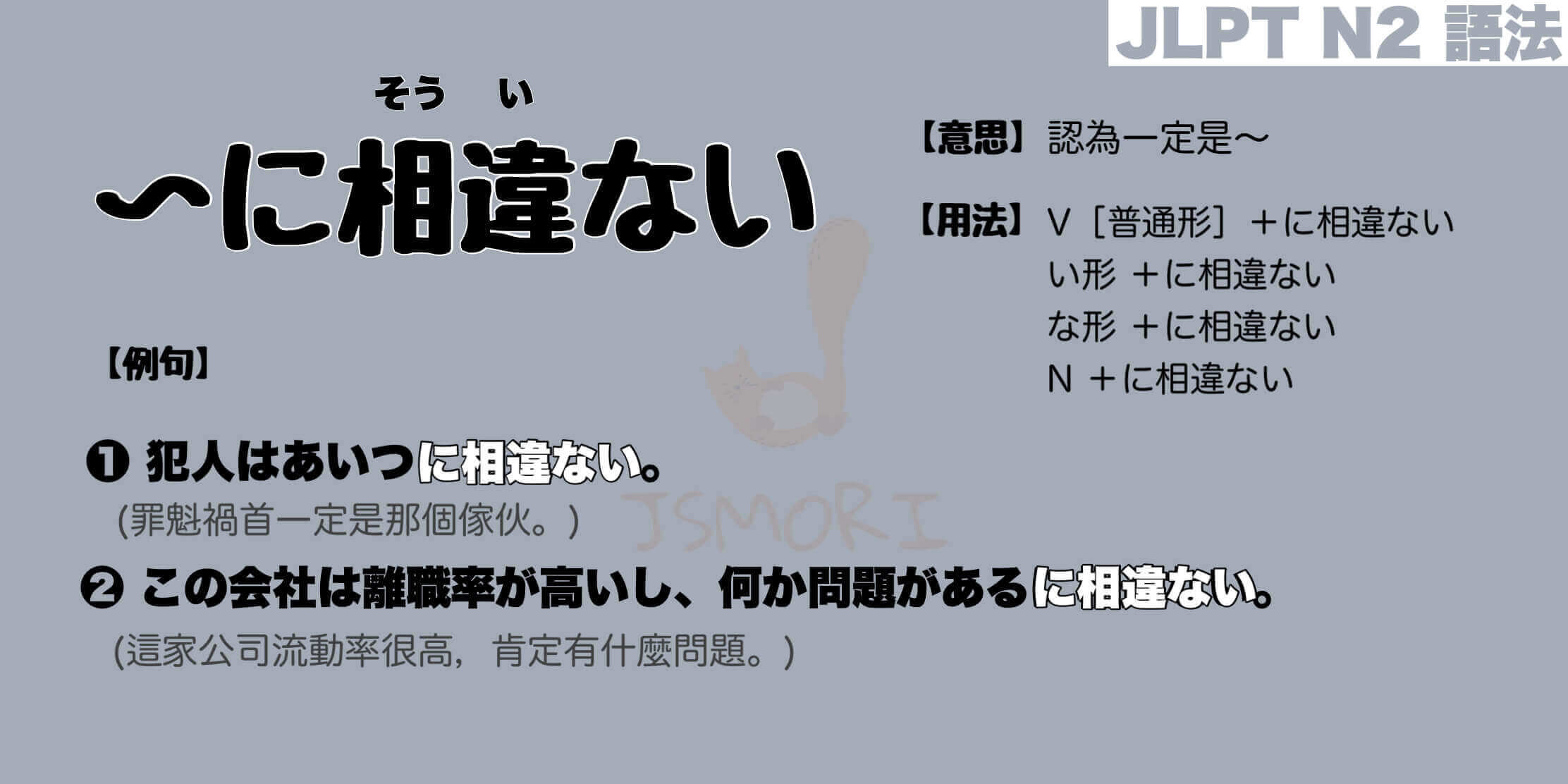 【N2 文法】〜に相違ない（意思・用法・例句）
