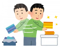 服・部屋を片付ける