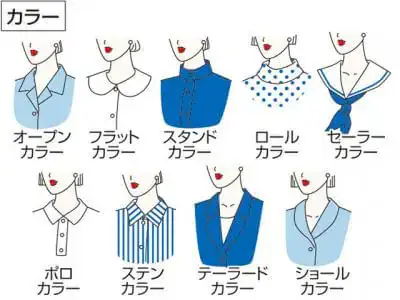 衣領款式的日文