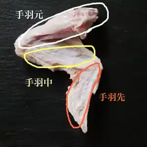 雞翅:翅膀上腕(翅腿)&翅膀尖端的日文