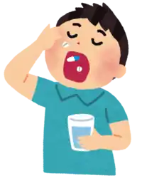 薬を飲む