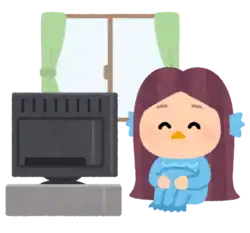 部屋にテレビを見る