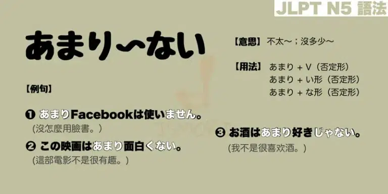 【N5 文法】あまり〜ない(意思・用法・例句)