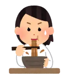 ラーメンを食べる