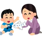 おもちゃで遊ぶ親子