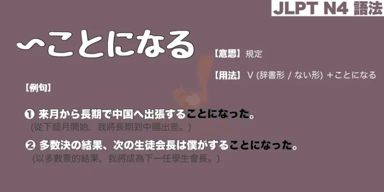 【N4 文法】〜ことになる(意思・用法・例句)