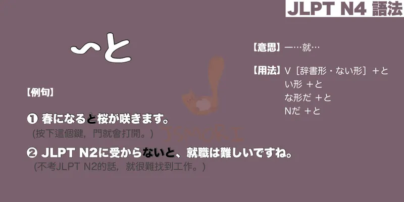 【N4 文法】〜と(意思・用法・例句) - JSMORI