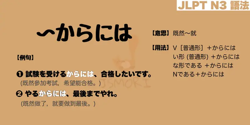 【N3 文法】〜からには(意思・用法・例句) - JSMORI