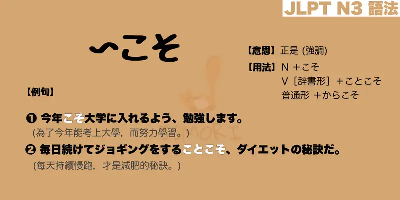 【N3 文法】〜こそ(意思・用法・例句) - JSMORI