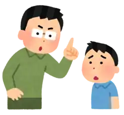 子供を叱るお父さん