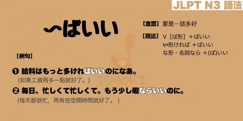 【N3 文法】〜ばいい（意思・用法・例句） - JSMORI