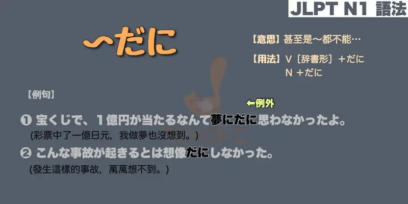 【N1 文法】〜だに（意思・用法・例句）
