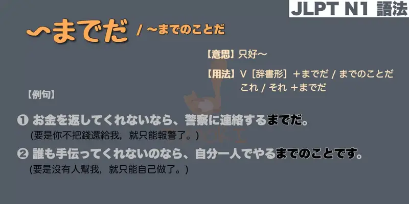 【N1 文法】〜までだ / 〜までのことだ（意思・用法・例句）