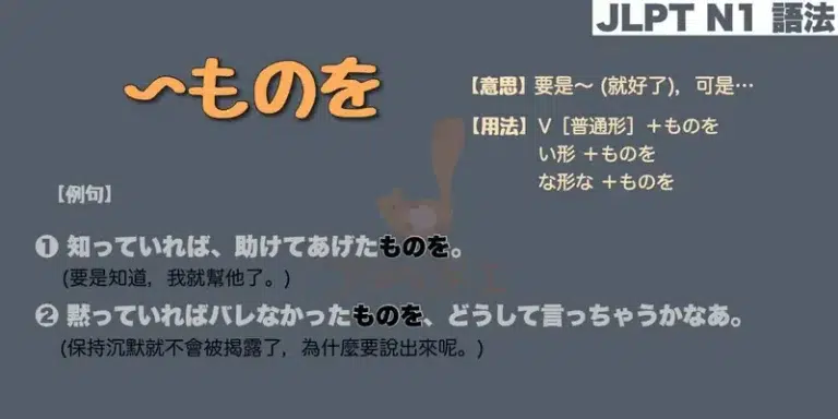 【N1 文法】〜ものを(意思・用法・例句)