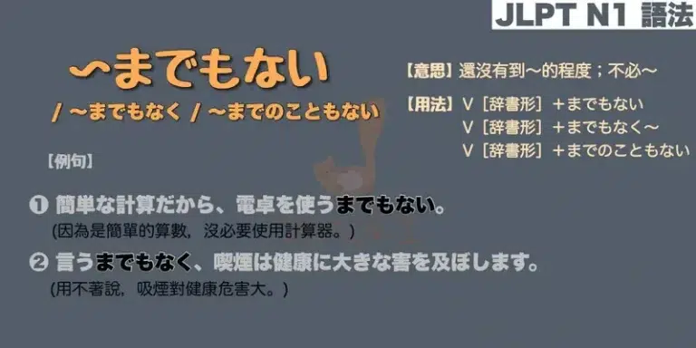 【N1 文法】〜までもない / 〜までもなく / 〜までのこともない（意思・用法・例句）