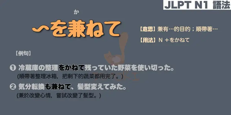 【N1 文法】〜を兼ねて / をかねて（意思・用法・例句）
