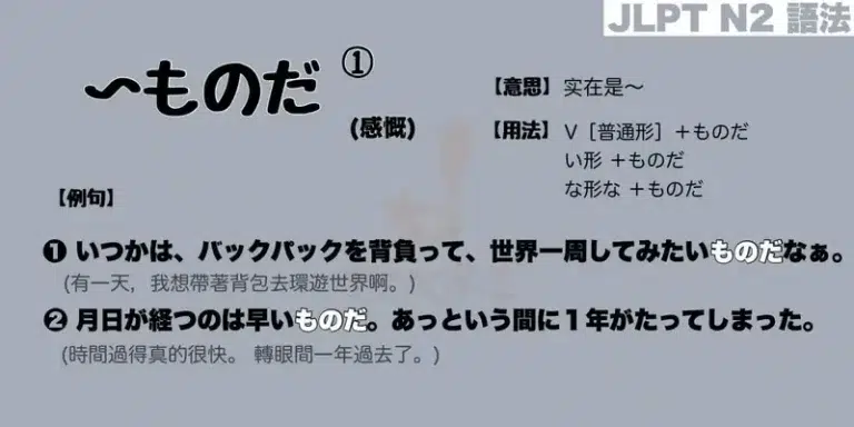 【N2 文法】〜ものだ❶ (感慨)(意思・用法・例句)