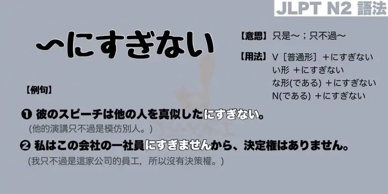 【N2 文法】〜にすぎない（意思・用法・例句）