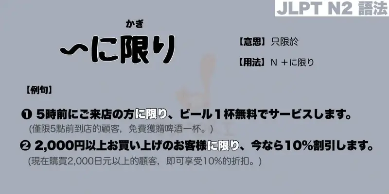 【N2 文法】〜に限り (限定) （意思・用法・例句）