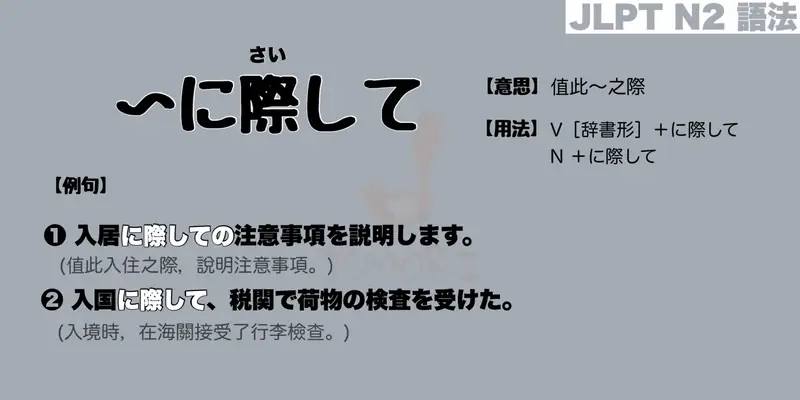 【N2 文法】〜に際して（意思・用法・例句）