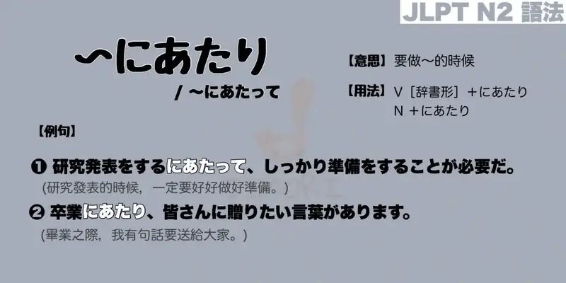 【N2 文法】〜にあたり / 〜にあたって （意思・用法・例句）