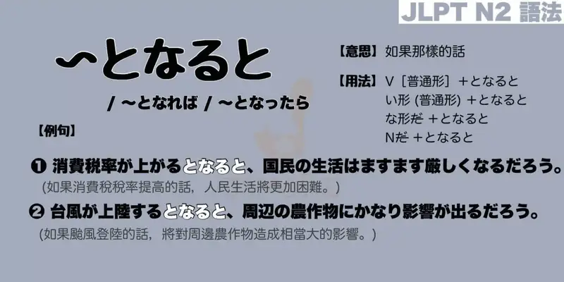 【N2 文法】〜となると / 〜となれば / 〜となったら（意思・用法・例句）