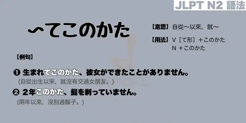 【N2 文法】〜てこのかた（意思・用法・例句）