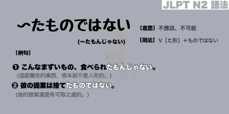 【N2 文法】〜たものではない(意思・用法・例句)