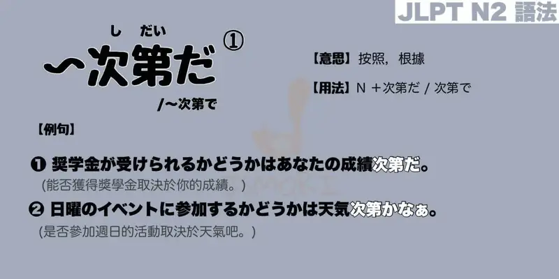 【N2 文法】〜次第だ / 〜次第で①（意思・用法・例句）