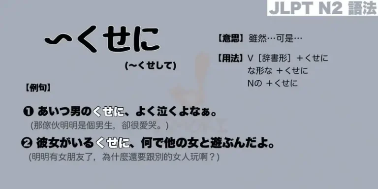 【N2 文法】〜くせに / 〜くせして(意思・用法・例句)