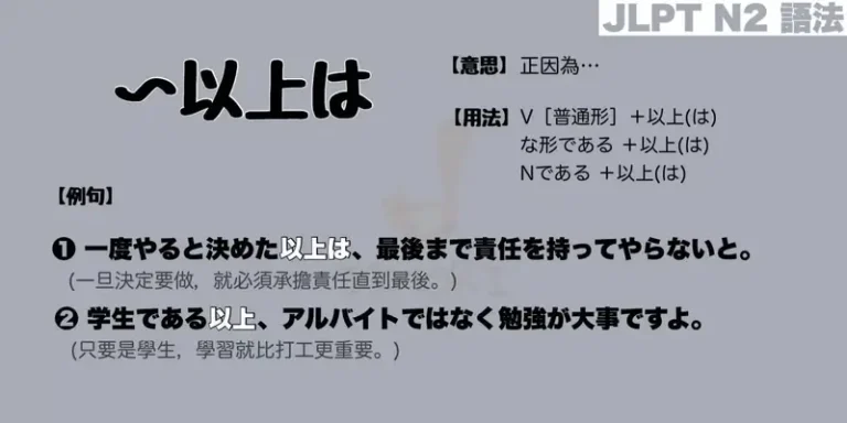 【N2 文法】〜以上は（意思・用法・例句）